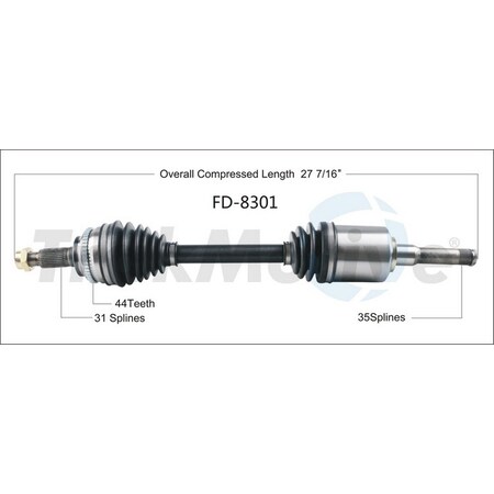 Surtrack Axle Cv Axle Shaft, Fd-8301 FD-8301